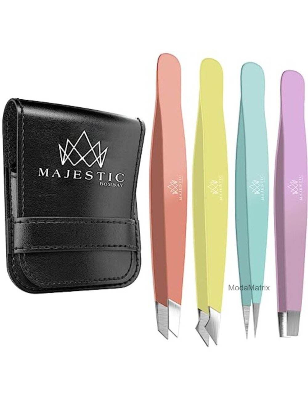Stainless Steel Tweezers Set Fine Point Slant Precision Hair Removal